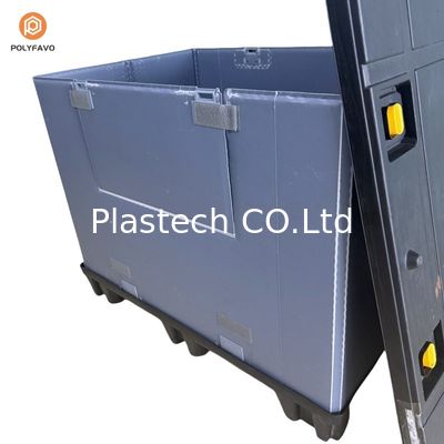 Niebieski składany plastikowy pudełko na palety z rękawem do indywidualnego przechowywania i pakowania