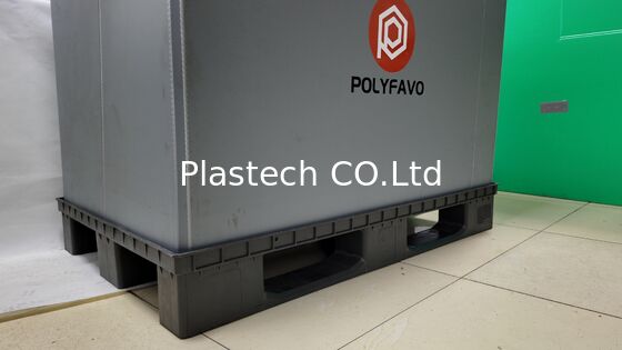 Składane pudełko na palety 1200x800mm PP Płytka z pączkami składana pojemnik 4-drogowy wejście Fumigation Free Returnable for Auto Food Logistics
