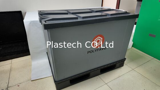 500 kg Pudełka do wysyłki Pudełka do pakowania 1200 * 800 * 900 mm z pokrywką składany pojemnik PolyBox